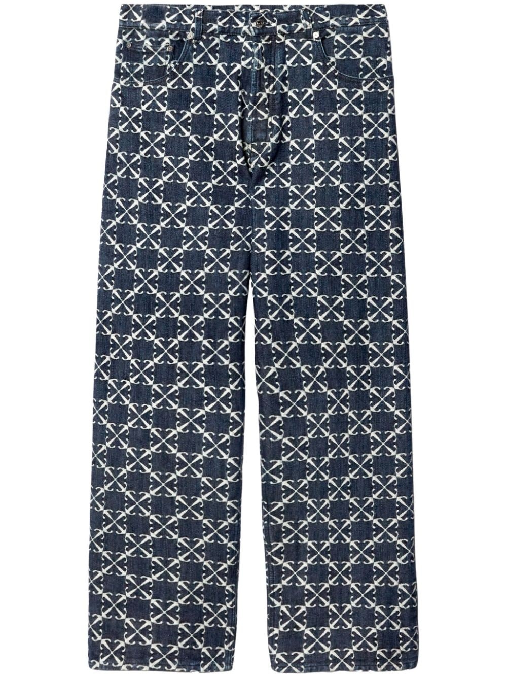 Arrow jacquard straight jeans - 1