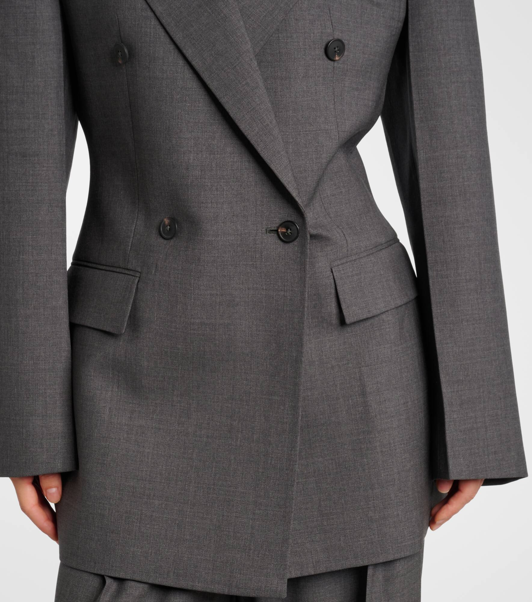 Hourglass double-breasted wool blazer - 5