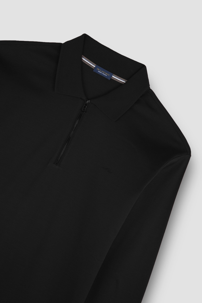 AQUA TOUCH COTTON ZIP-UP POLO SHIRT 5