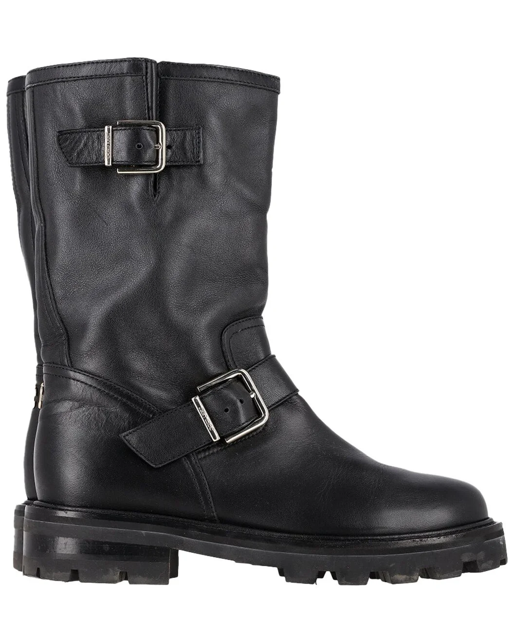 Jimmy Choo Women's Leather Biker II Combat Boot (Authentic Pre-Loved) - 1