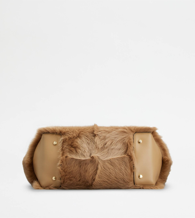 TOD'S DI BAG FOLIO IN FUR MEDIUM-SMALL - BEIGE 4