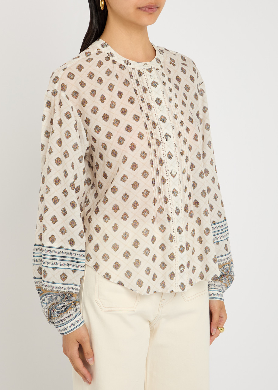 Veronica Beard Lollie Printed Cotton-blend Blouse - 2