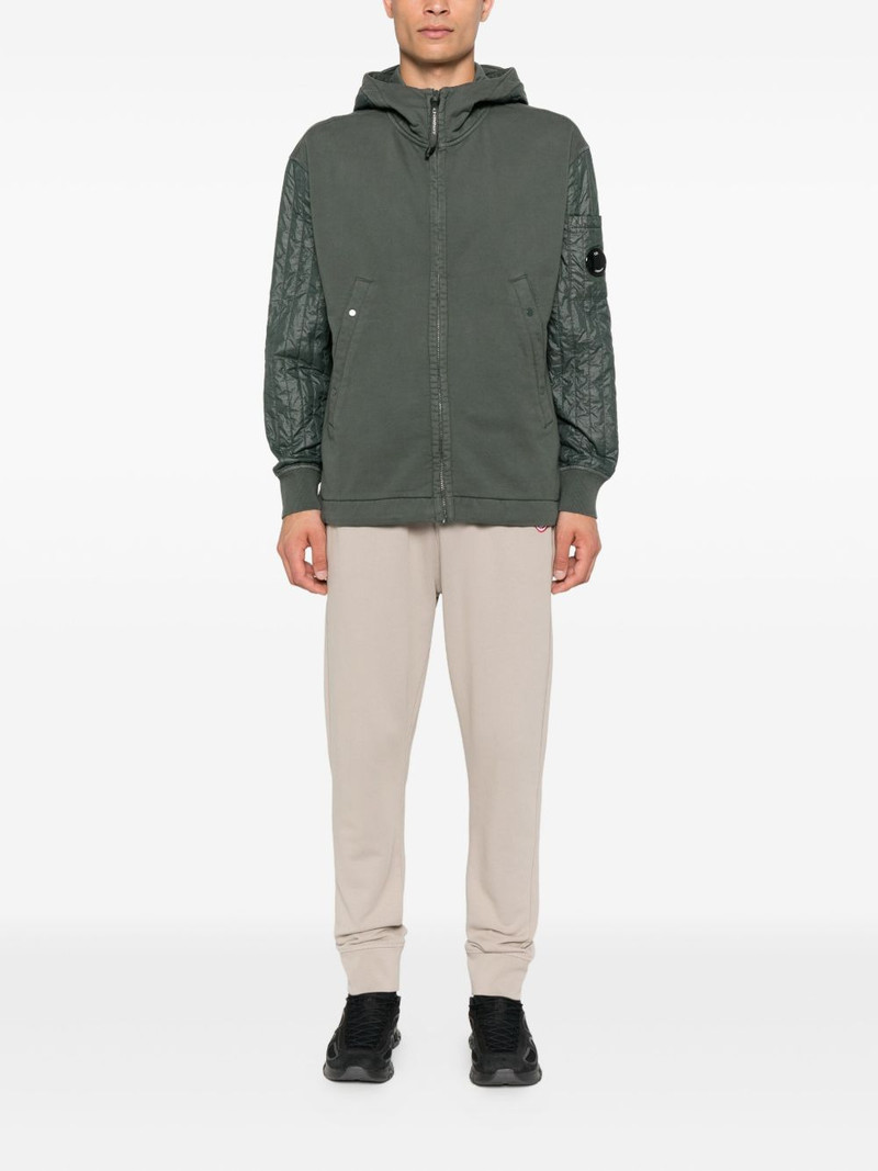 C.P. Company hooded quilted-sleeve zip-up jacket outlook