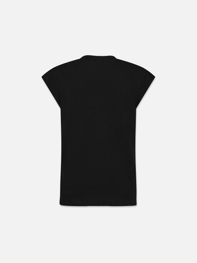 FRAME Le Mid Rise V Neck Tee in Noir outlook