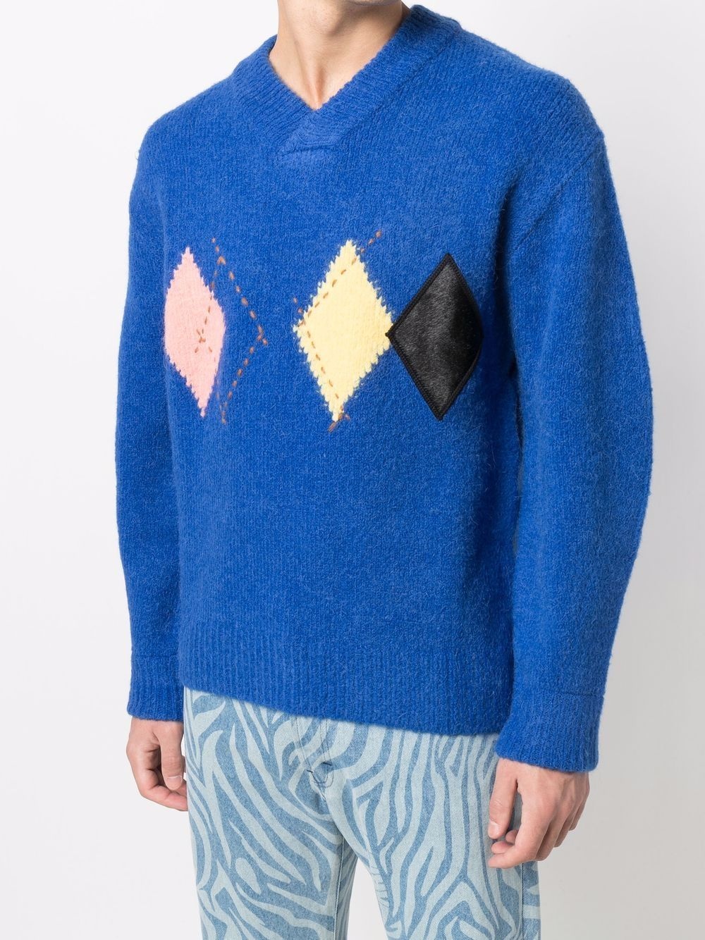 Illand argyle-knit oversized jumper - 6