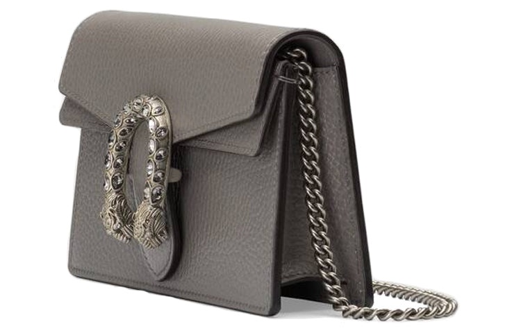 (WMNS) Gucci Dionysus Tiger Head Leather Chain Shoulder Messenger Bag Mini Gray Classic 476432-CAOGN - 3