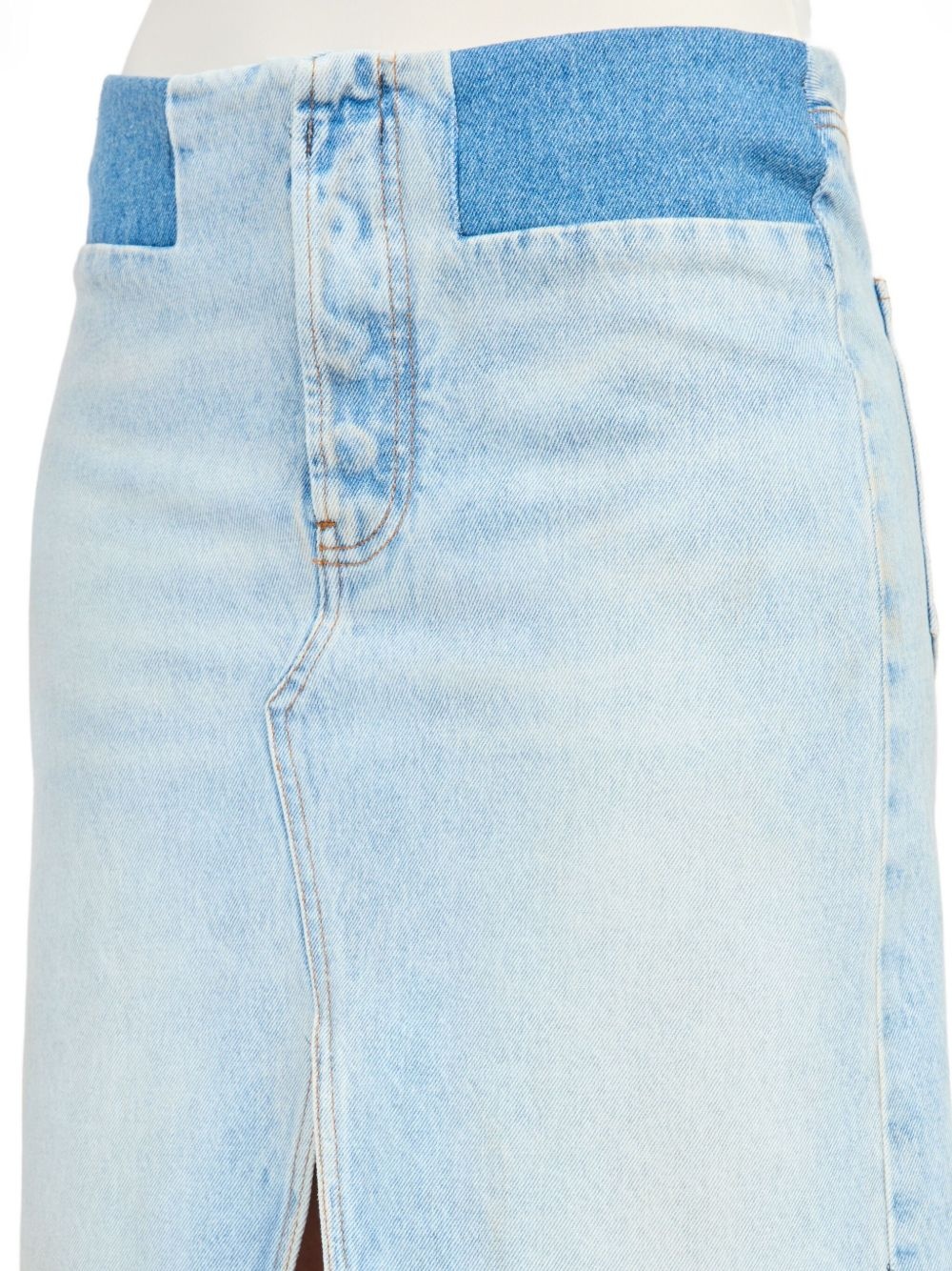 patchwork denim skirt - 7