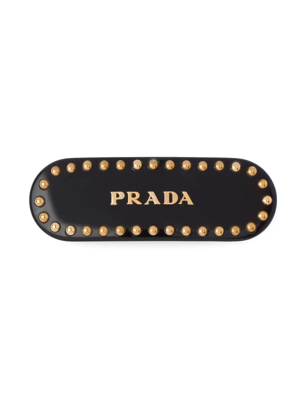 logo-print studded hair clip - 1