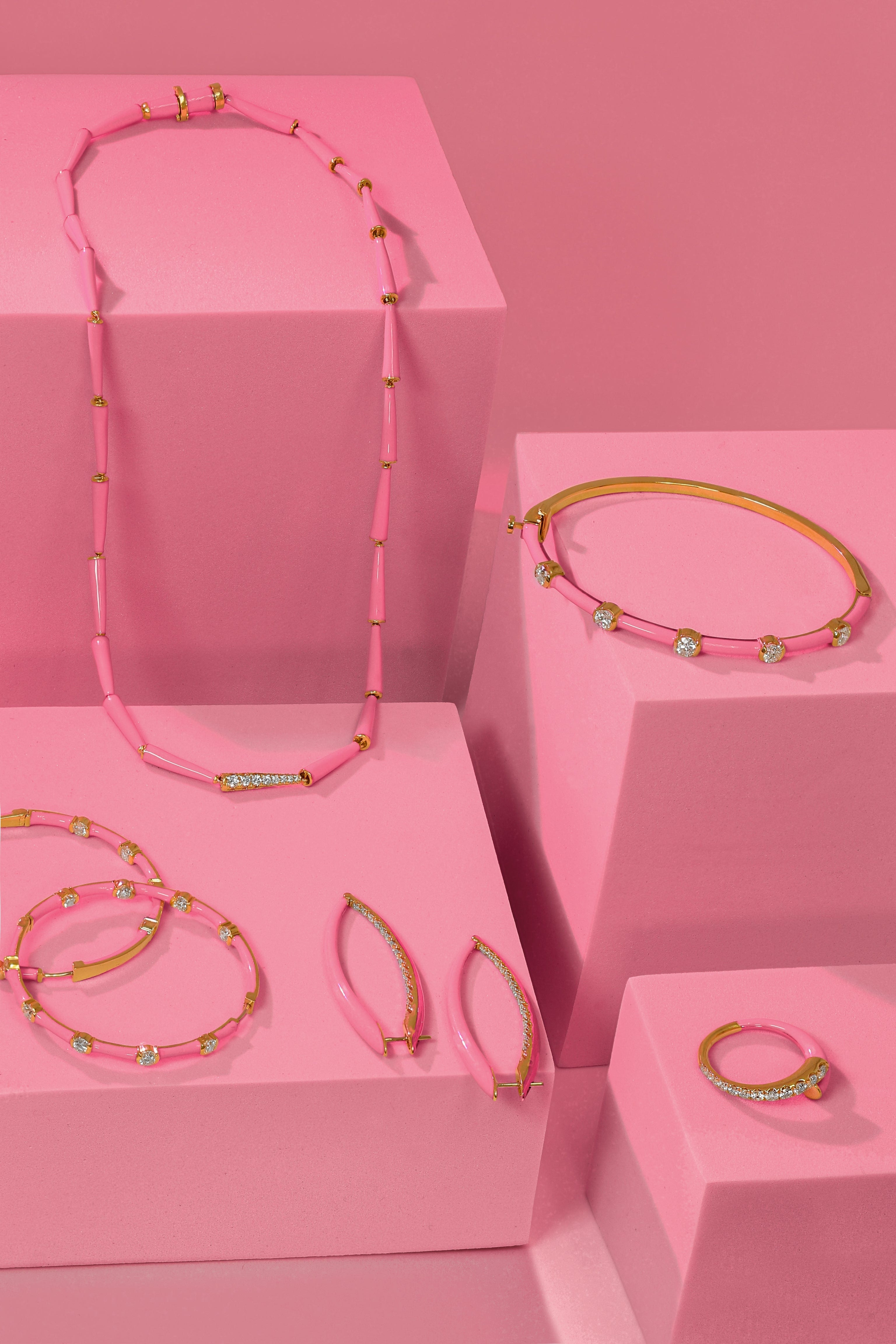 Marissa Pink Large Cristina Earrings - 5