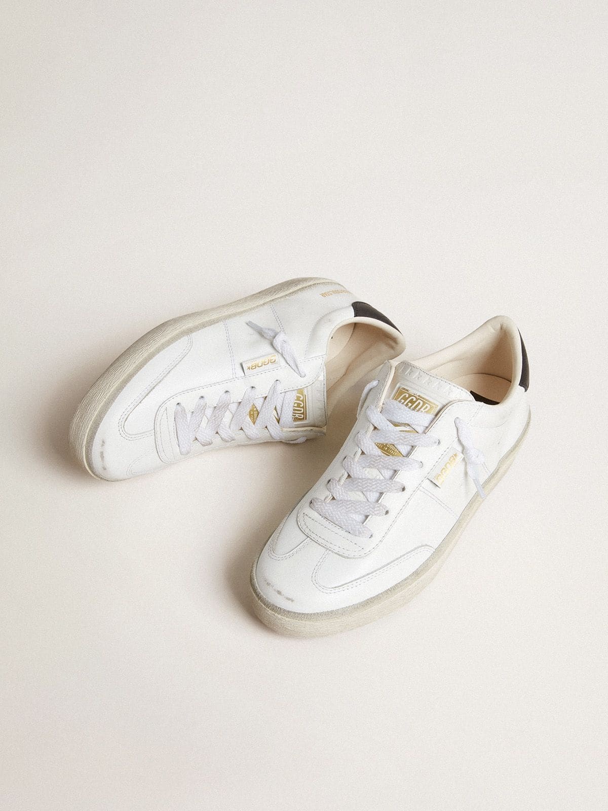 Women's Soul Star in white leather with black leather heel tab - 2