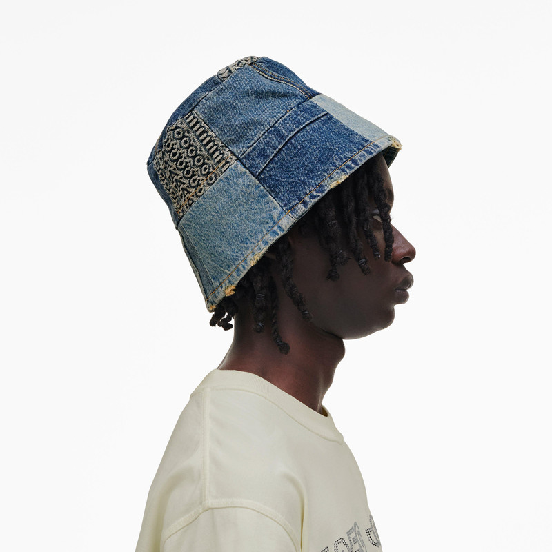 PATCHWORK DENIM BUCKET HAT 7