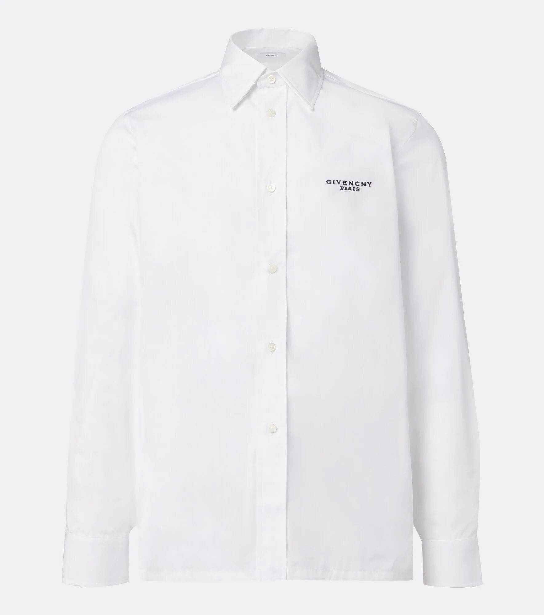 Logo embroidered cotton poplin shirt - 1