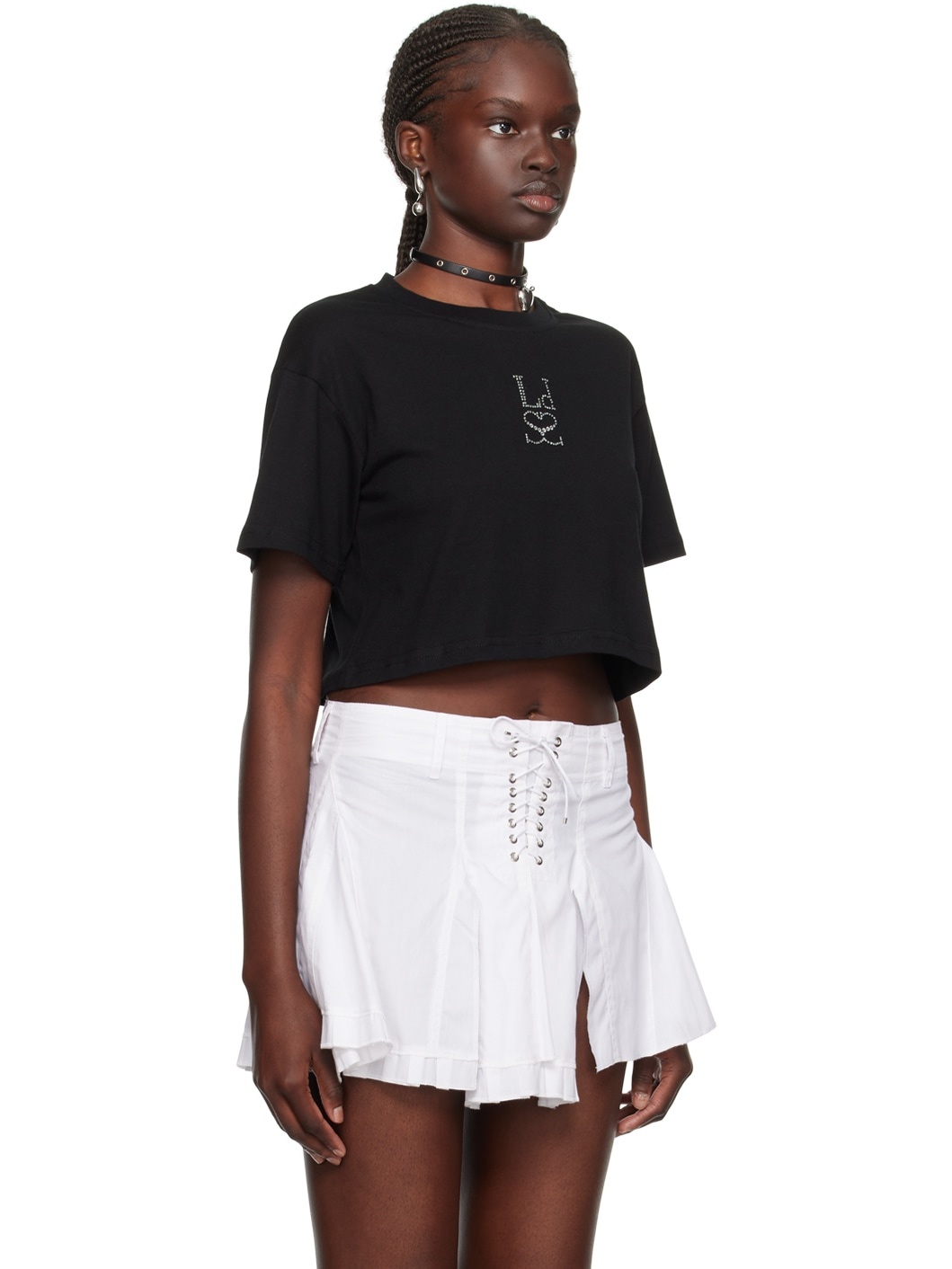 Black Crystal-Cut T-Shirt - 2