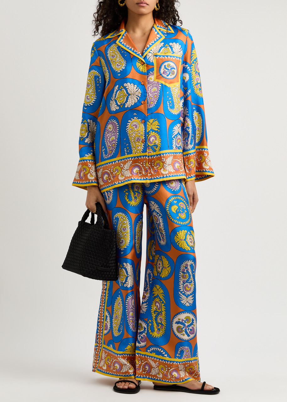 Alemais Luis Printed Silk-twill Trousers - 4