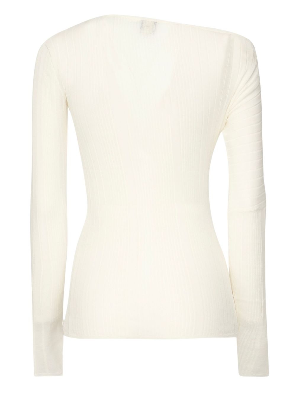 off-shoulder ribbed sweater - 2