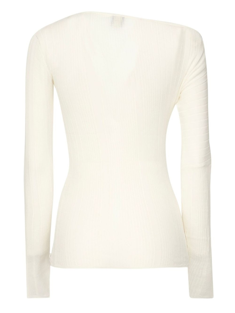 PINKO off-shoulder ribbed sweater outlook