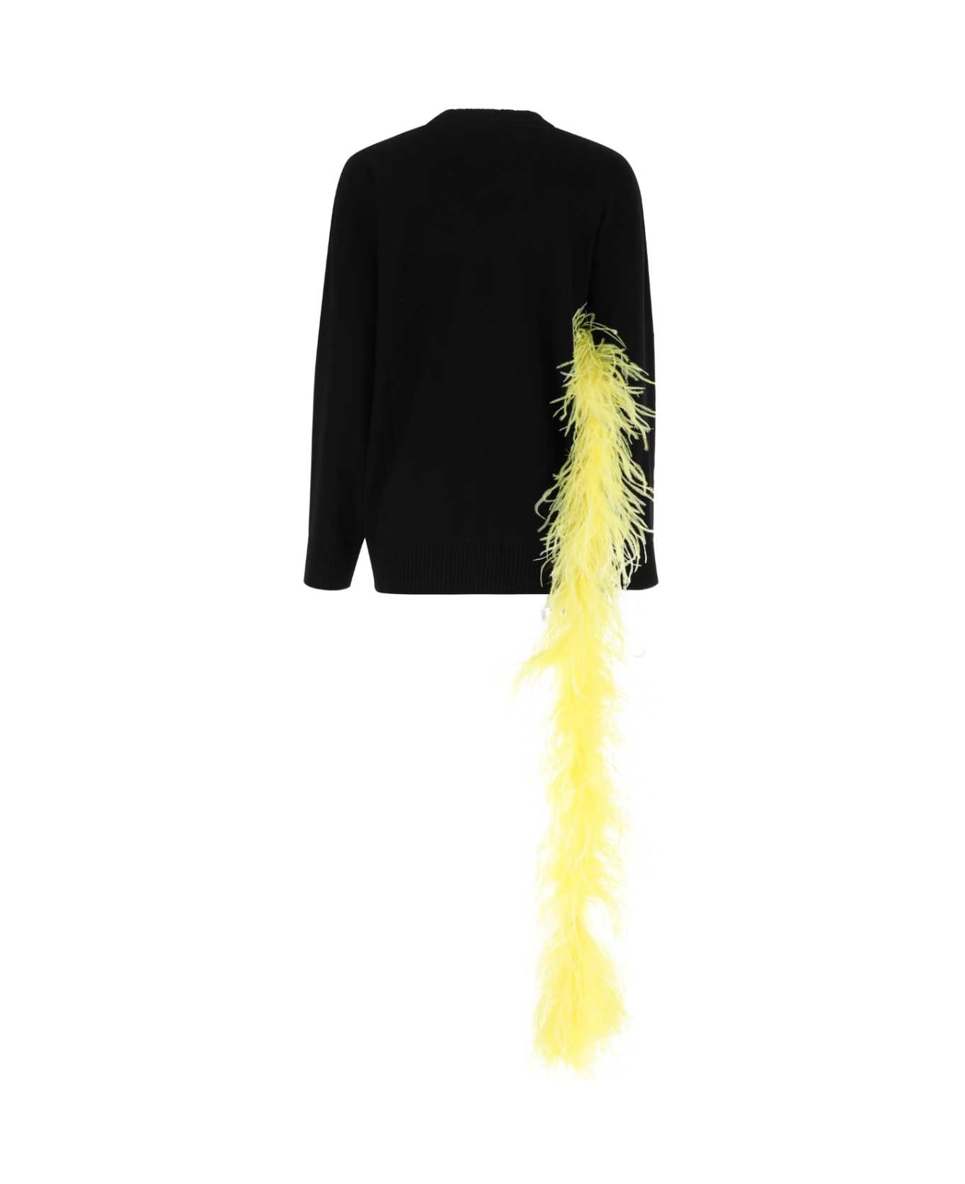 Black Viscose Blend Oversize Sweater - 2