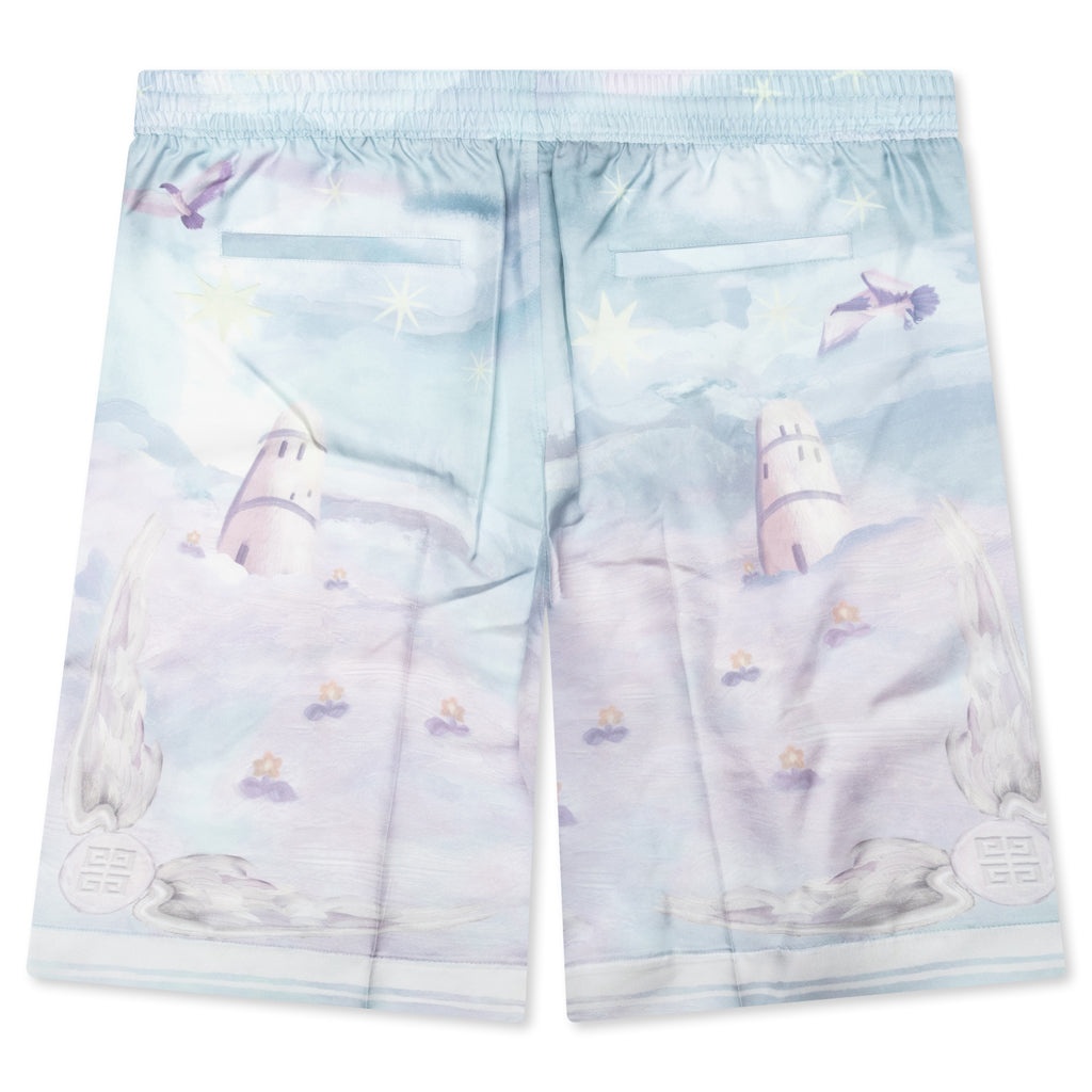 PRINTED BERMUDA SILK SHORTS - MULTICOLORED - 2