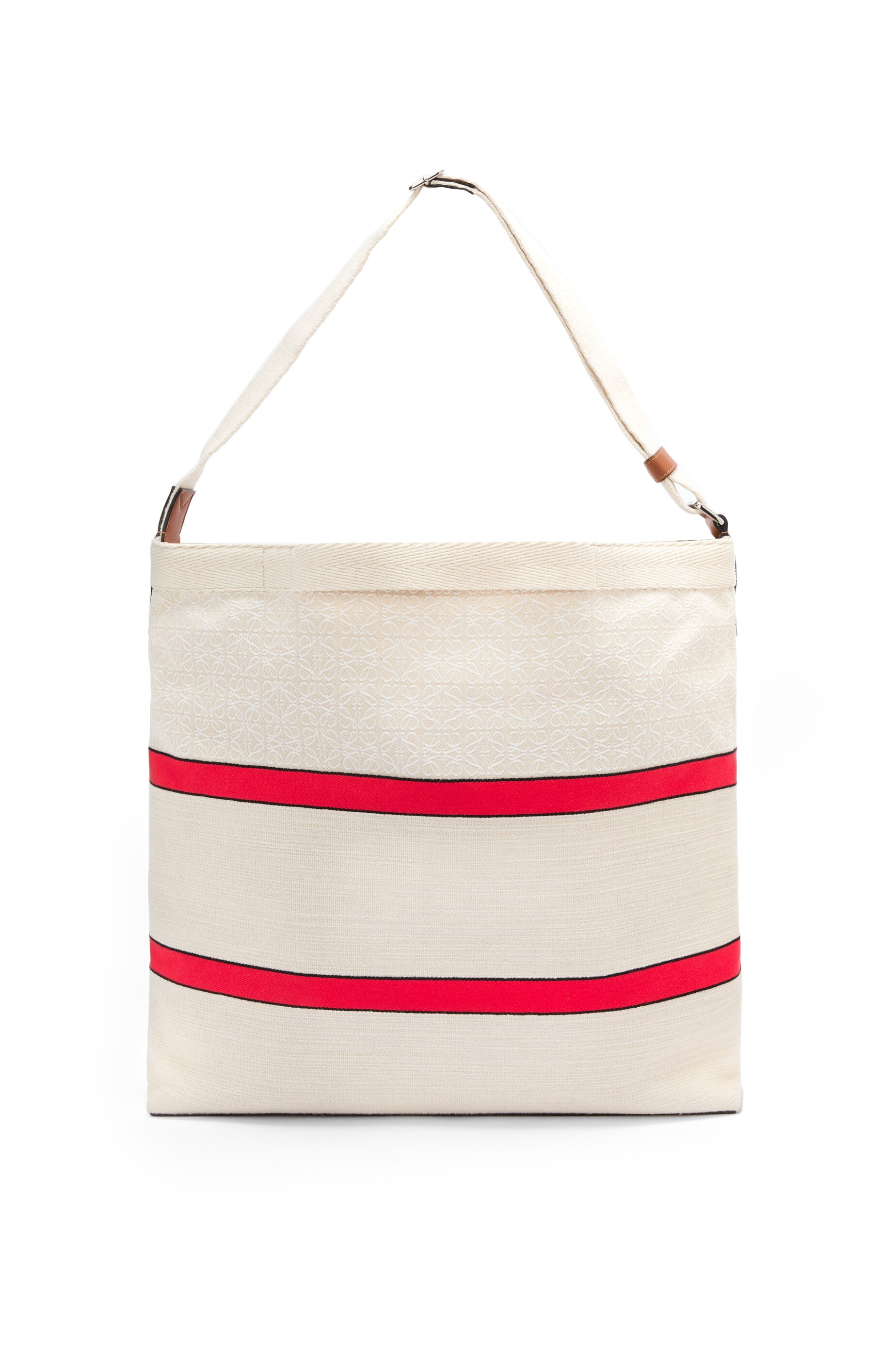 Crossbody tote in jacquard and calfskin - 1