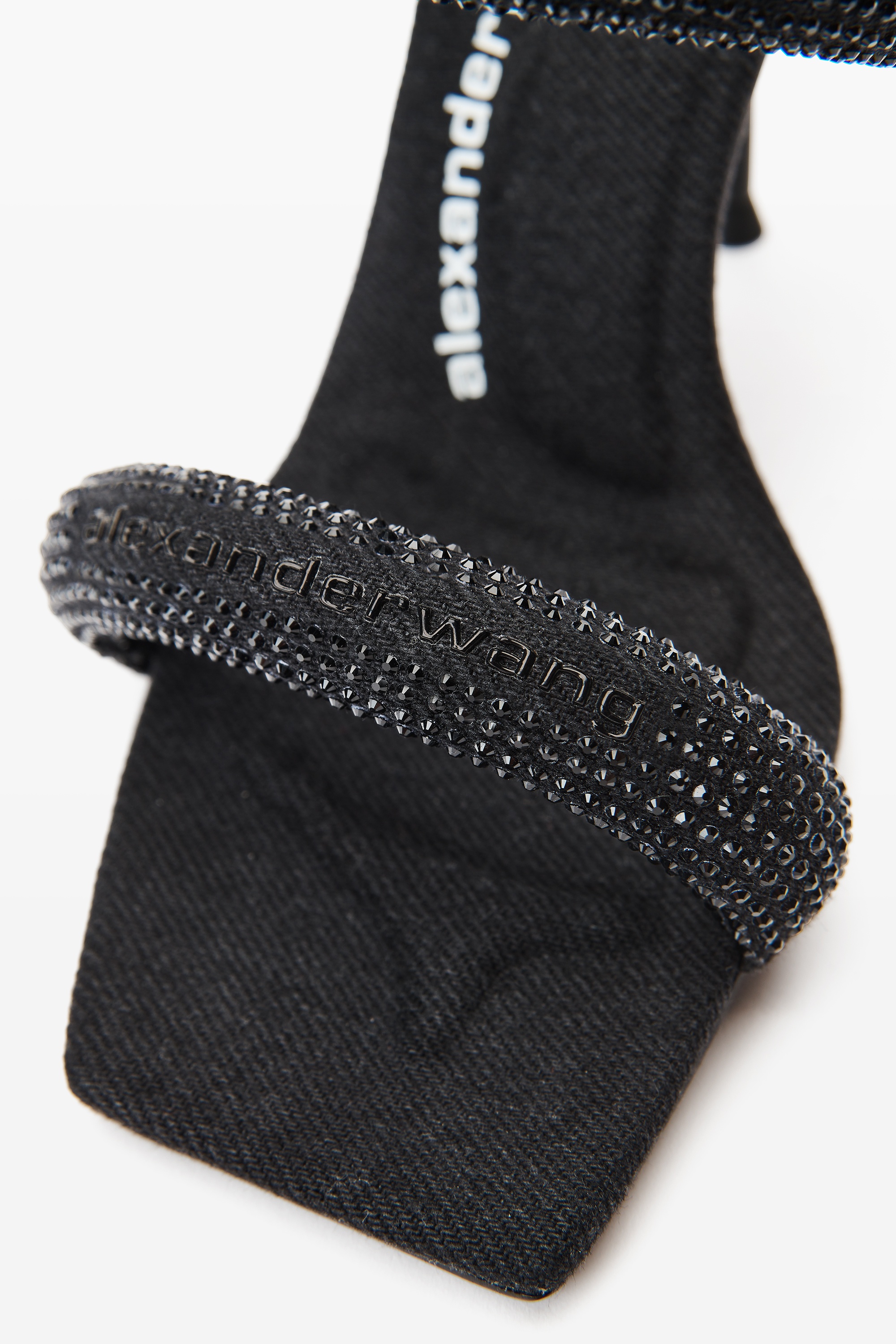 julie 105mm denim crystal hotfix tubular sandal - 3