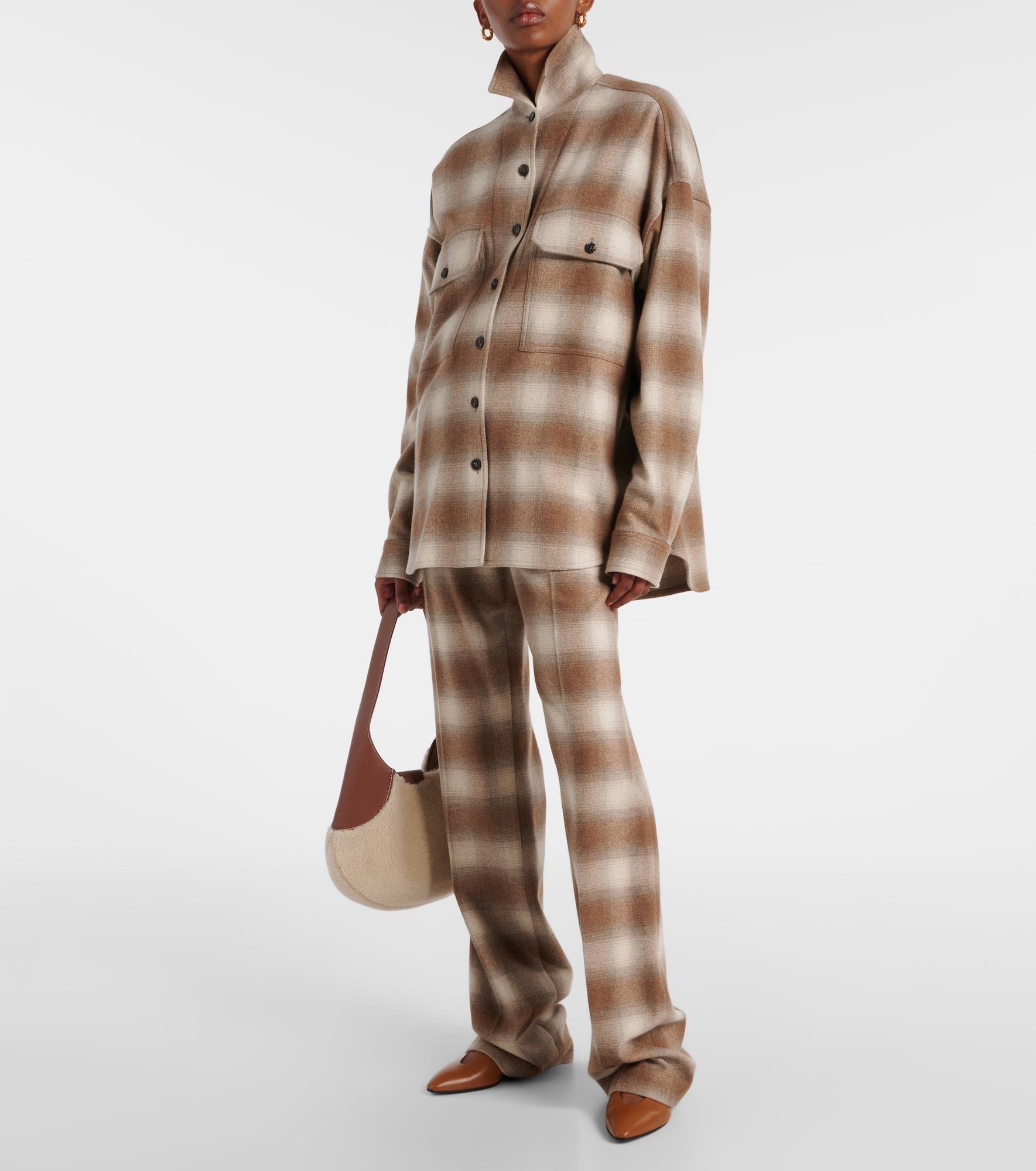 Edward checked flannel wide-leg pants - 2