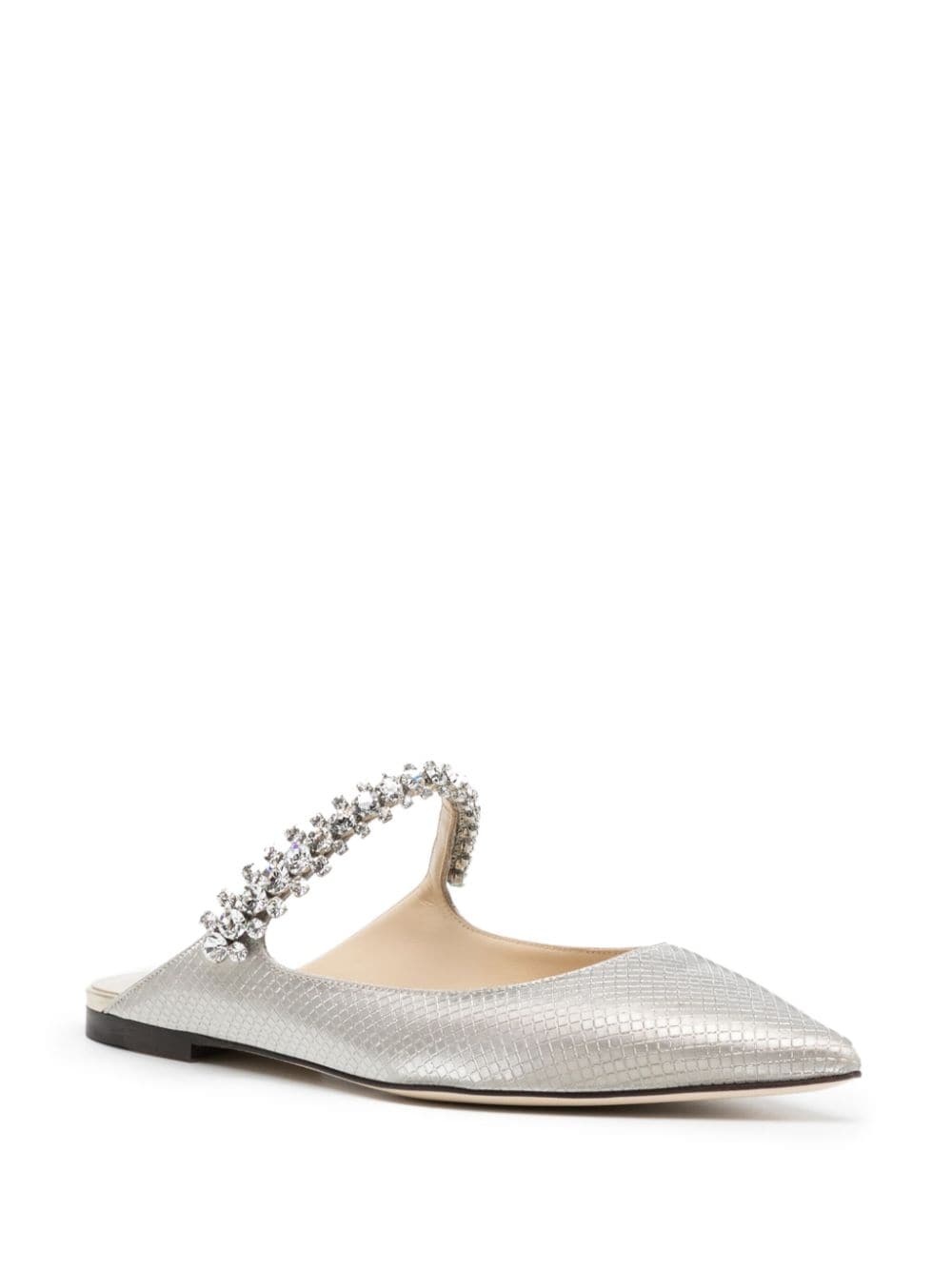 Bing metallic-finish flat mules - 2