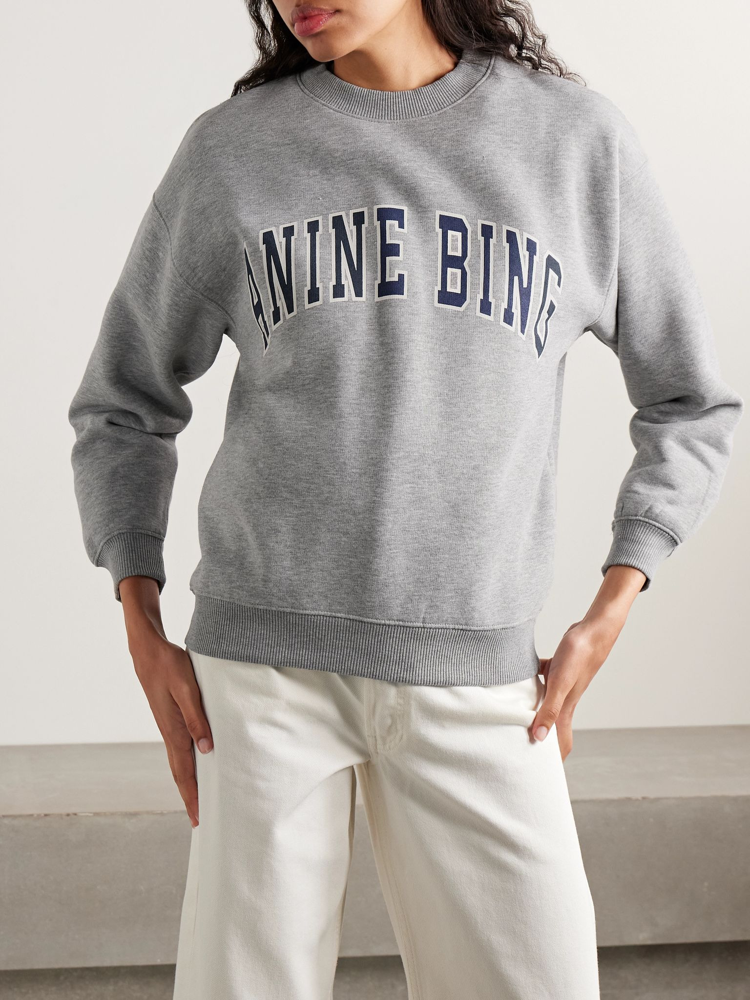 Spencer printed cotton-blend jersey sweatshirt Gray - 3
