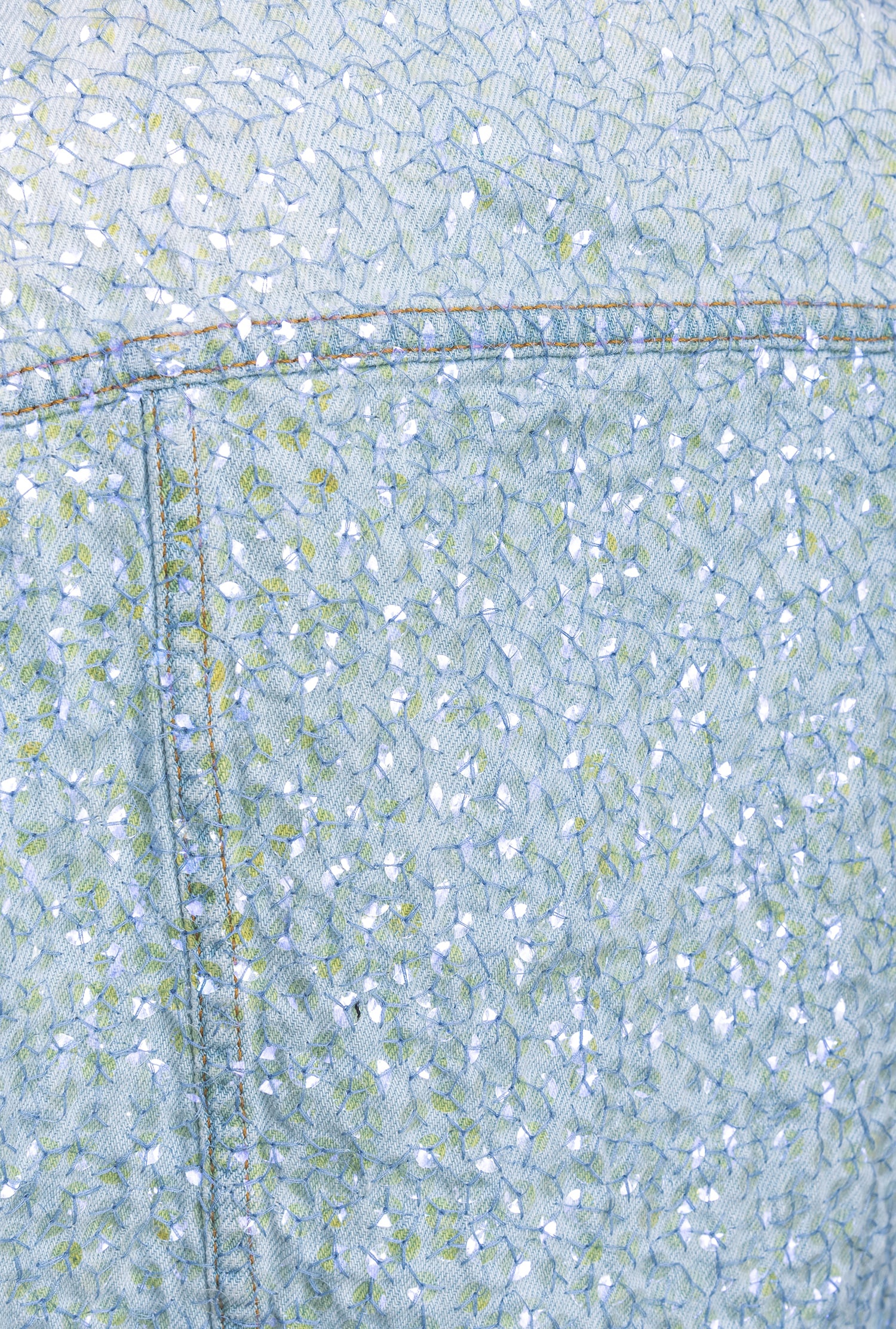CROPPED DENIM JACKET WITH SEQUINS - 3