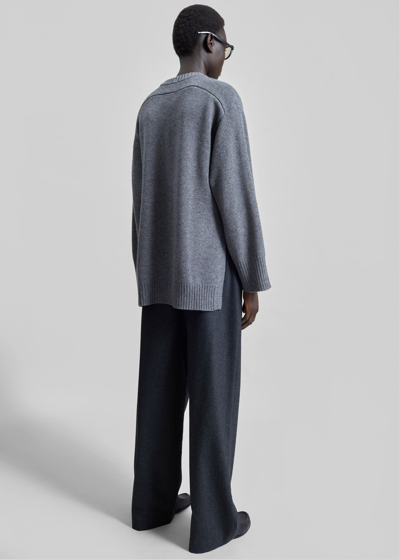 Loulou de Saison Safi LDS Cashmere Blend Sweater - Anthracite Melange 7