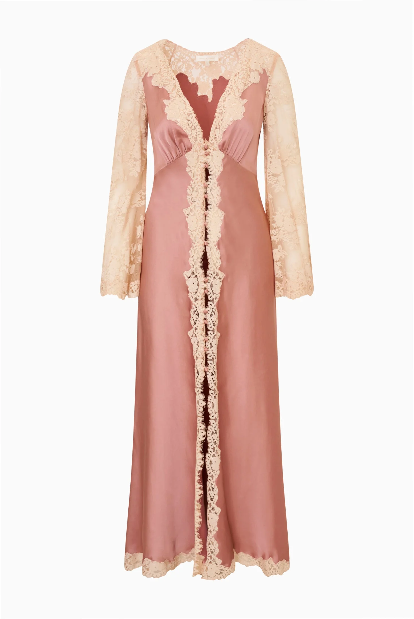 Vittoria Satin and Lace Midi Dress - 1