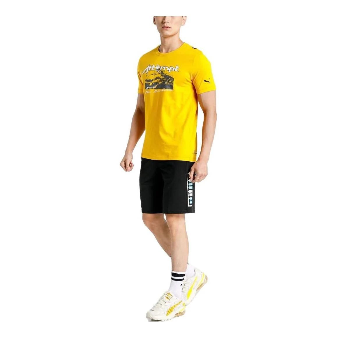 PUMA x Attempt Crossover Casual Short Sleeve Couple Style Gold Color 598194-25 - 1