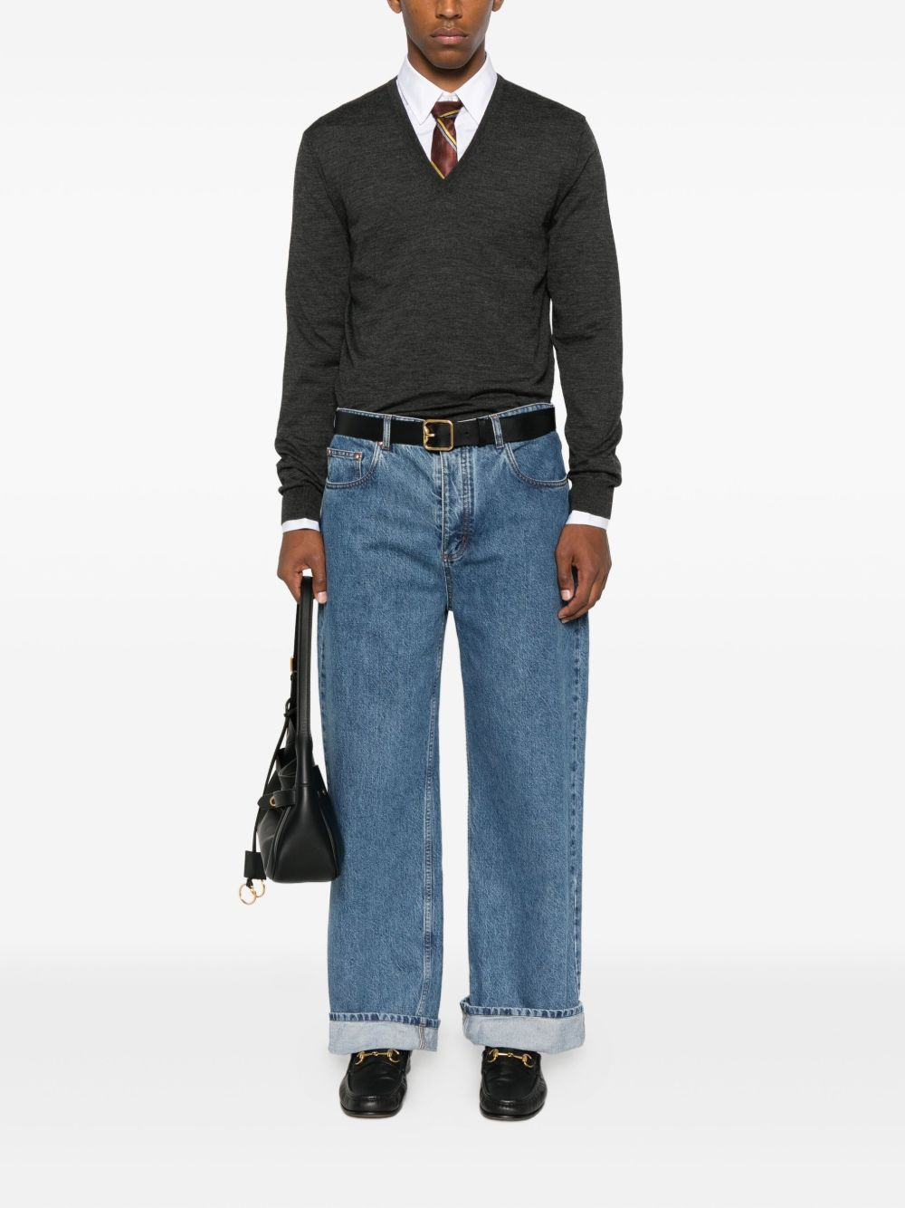 V-neck wool sweater - 2