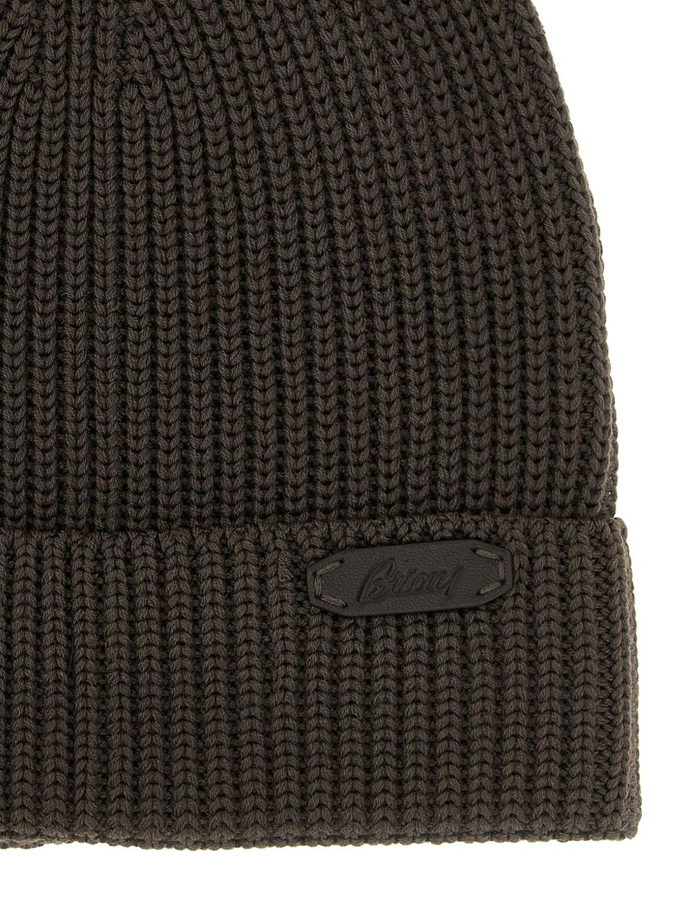 ribbed-knit logo-patch beanie - 3