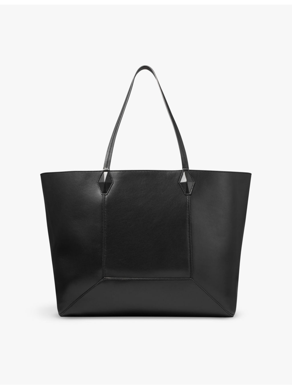Diamond logo-embossed large leather tote bag - 3