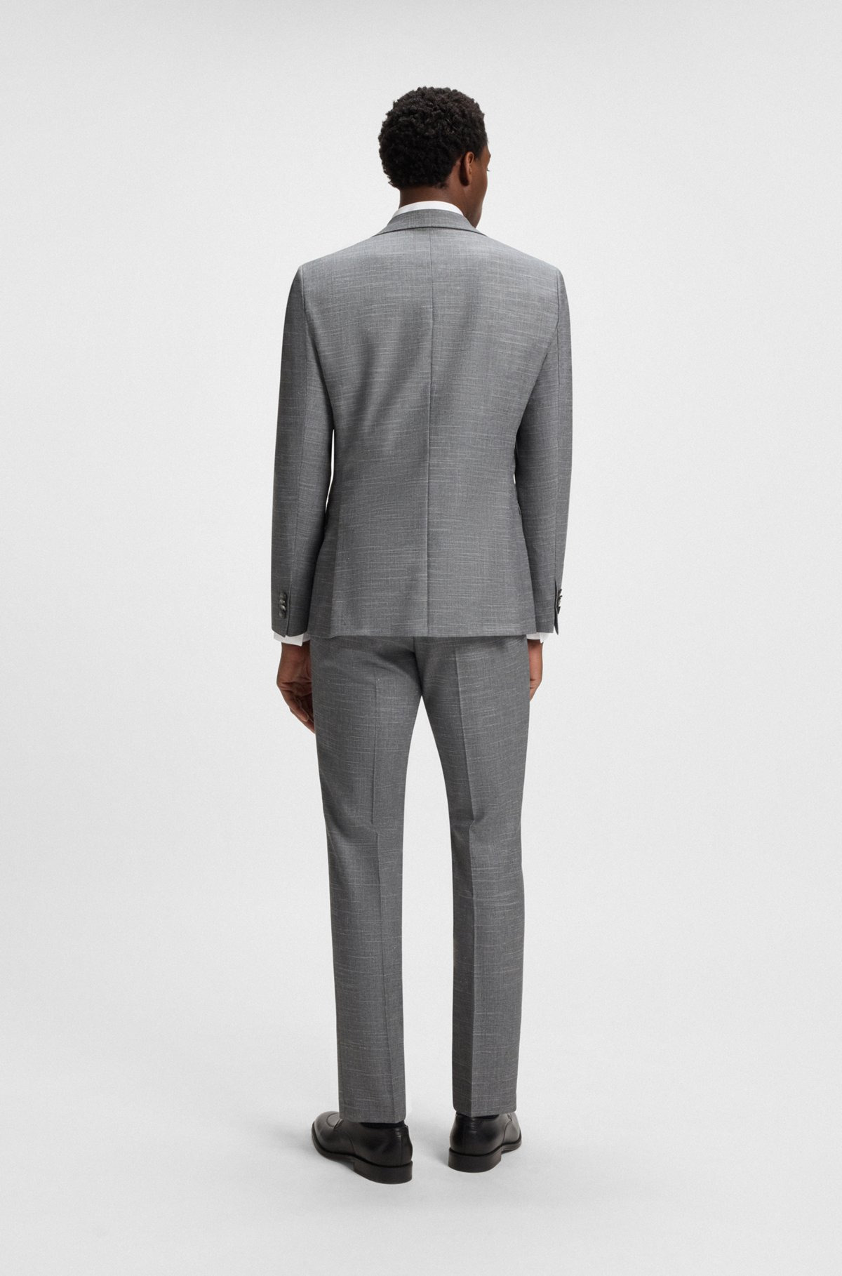 SLIM-FIT SUIT JACKET IN PATTERNED STRETCH FABRIC - 4