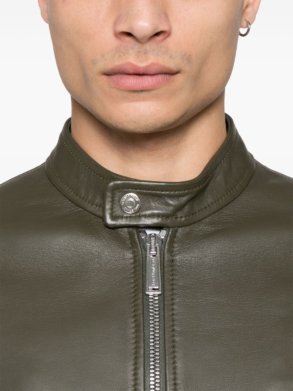 leather biker jacket - 5