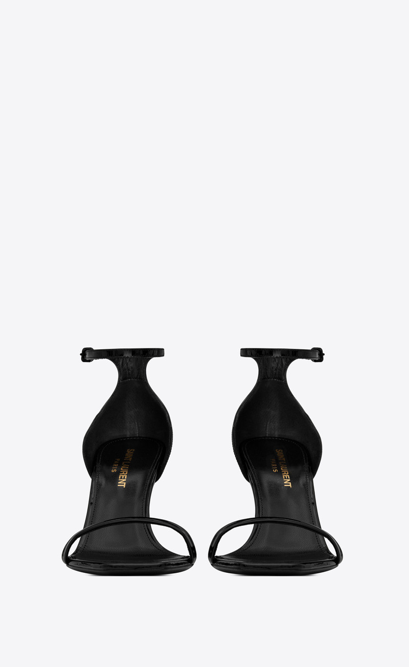 SAINT LAURENT opyum sandals in patent leather with black heel outlook