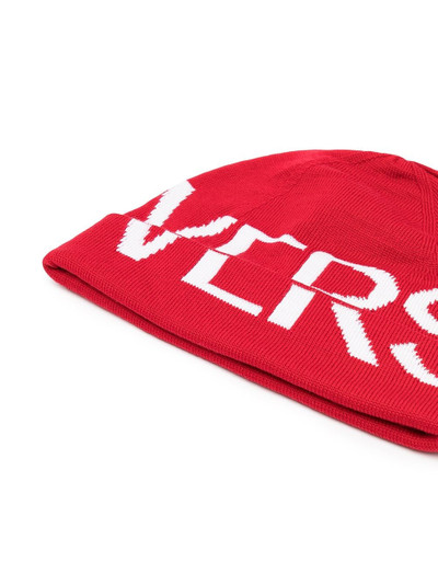 VERSACE intarsia-logo wool beanie outlook