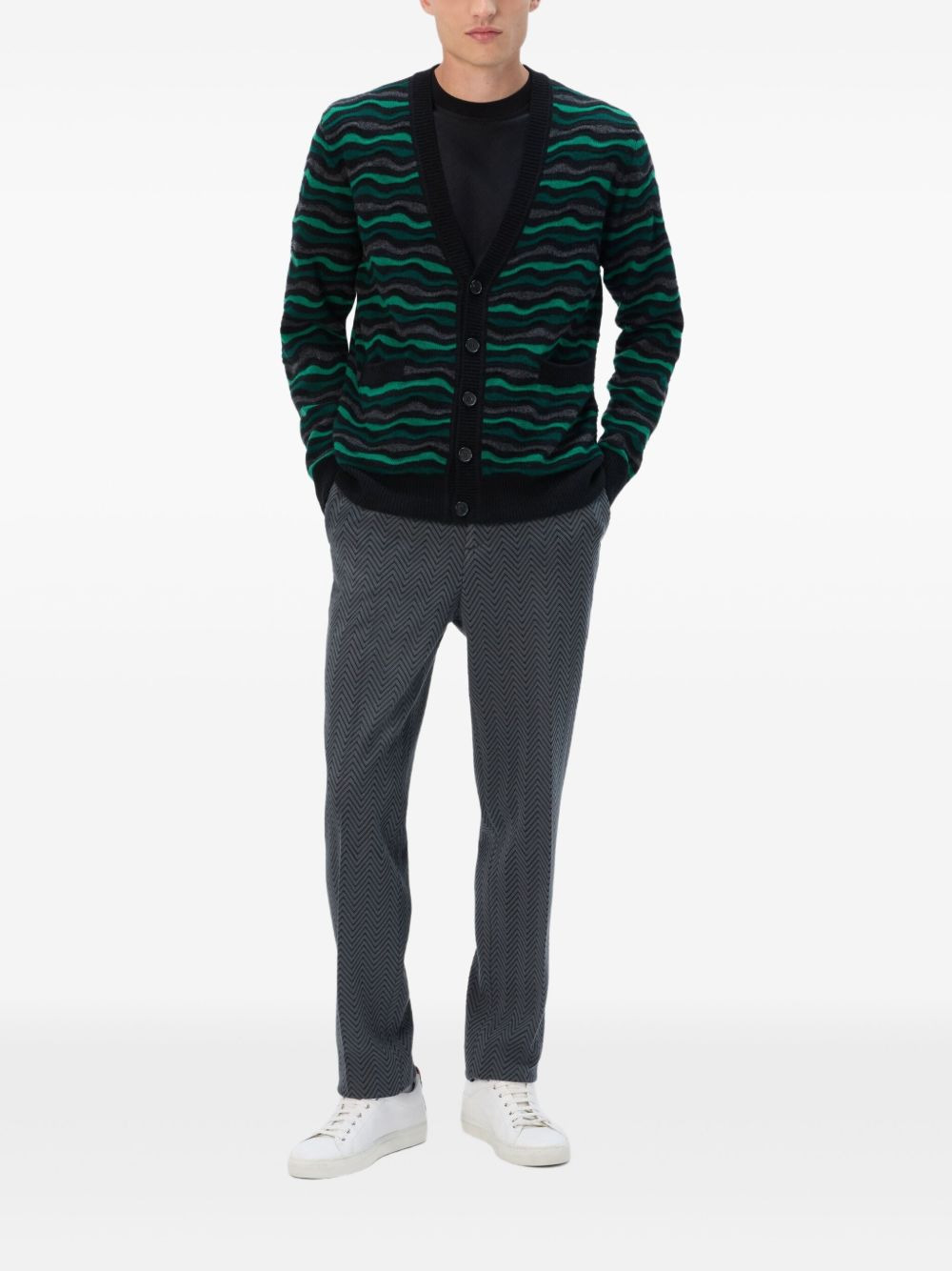 wave-pattern cardigan - 2
