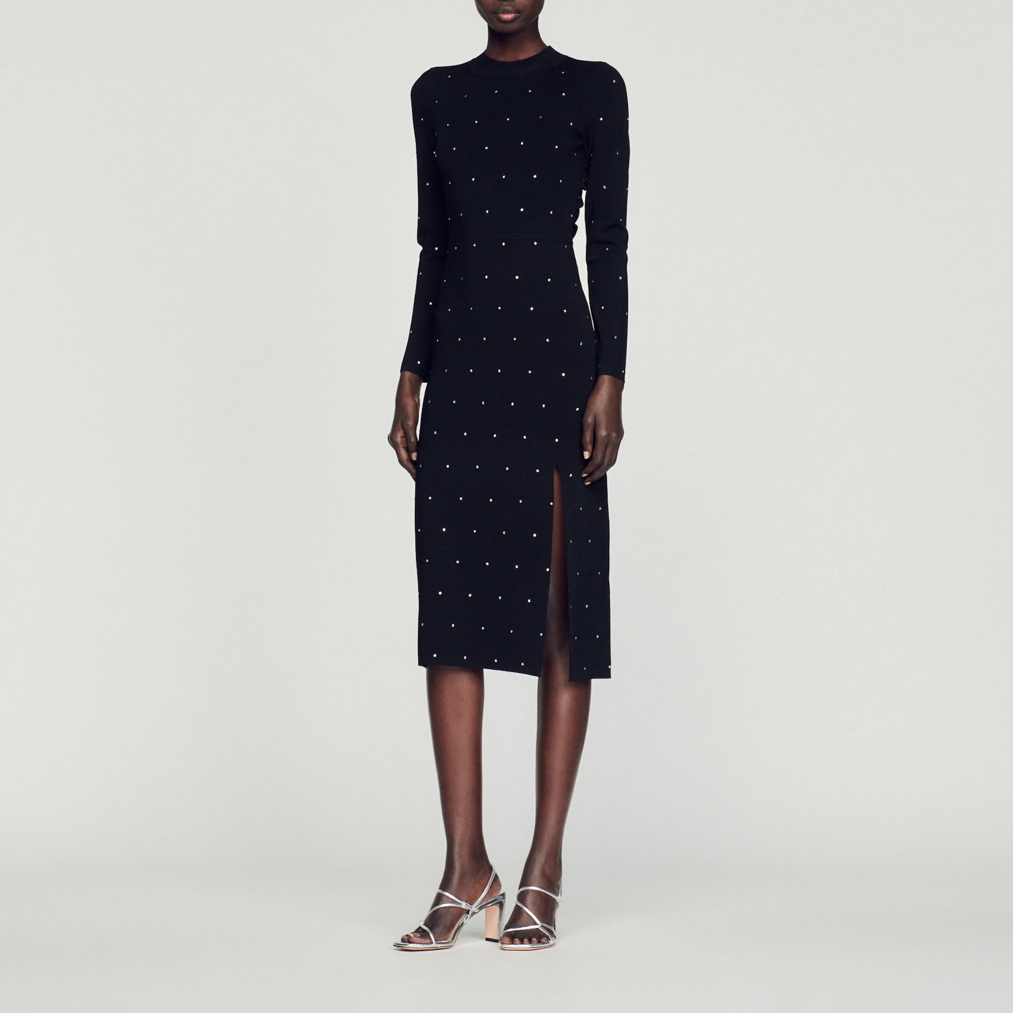 Long slit rhinestone dress - 3
