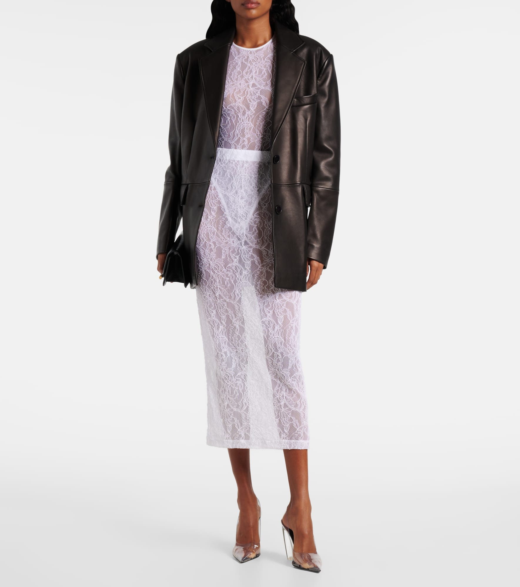 Sheer lace midi skirt - 2