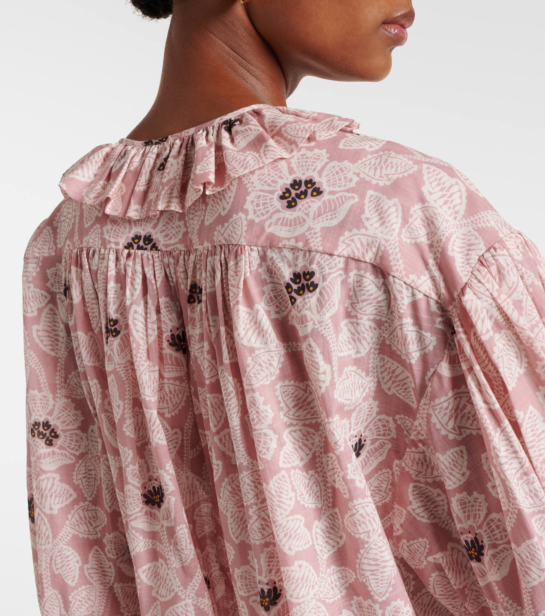Ottie ruffled floral cotton top - 7
