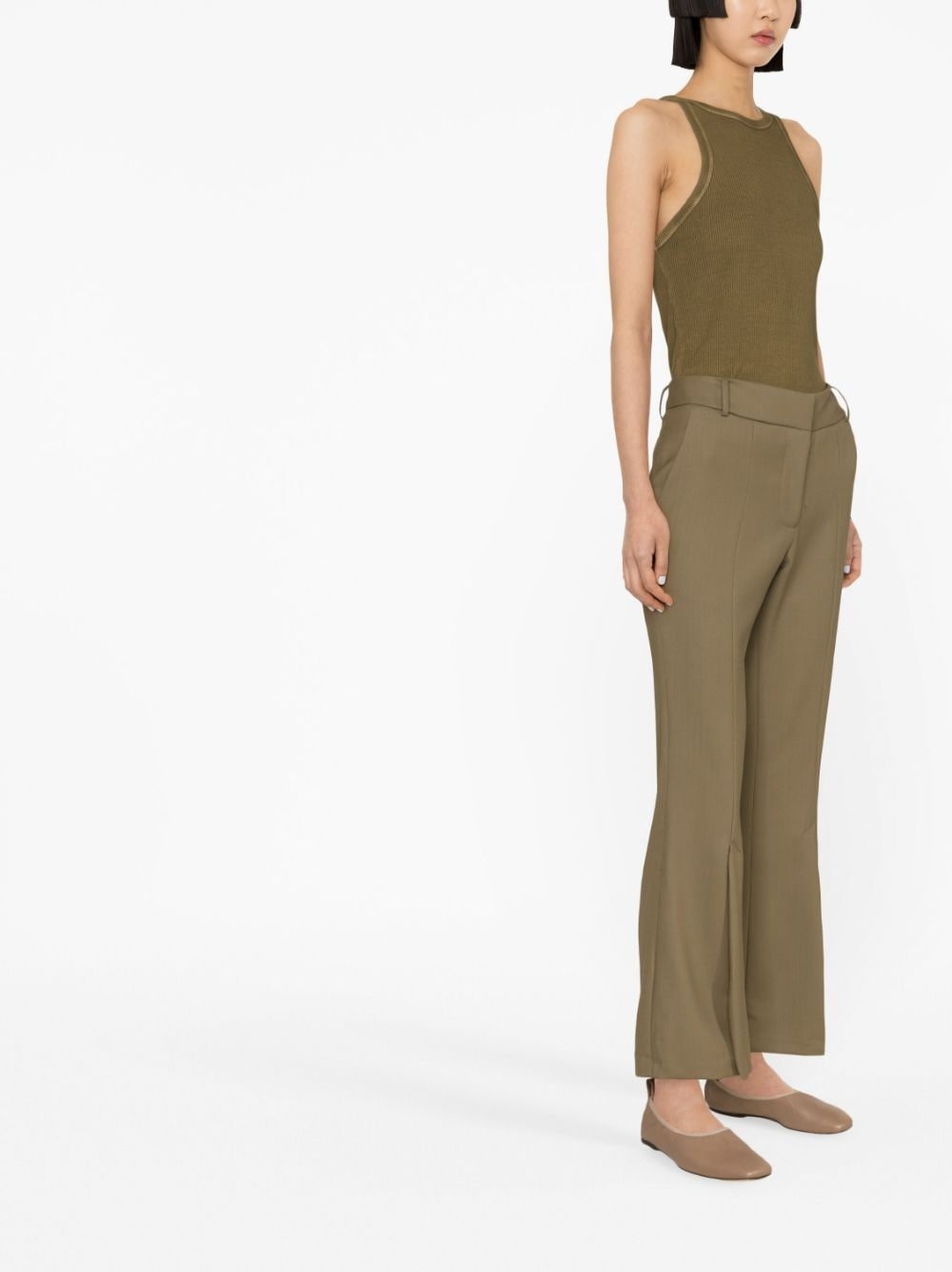 front-slit flared trousers - 3