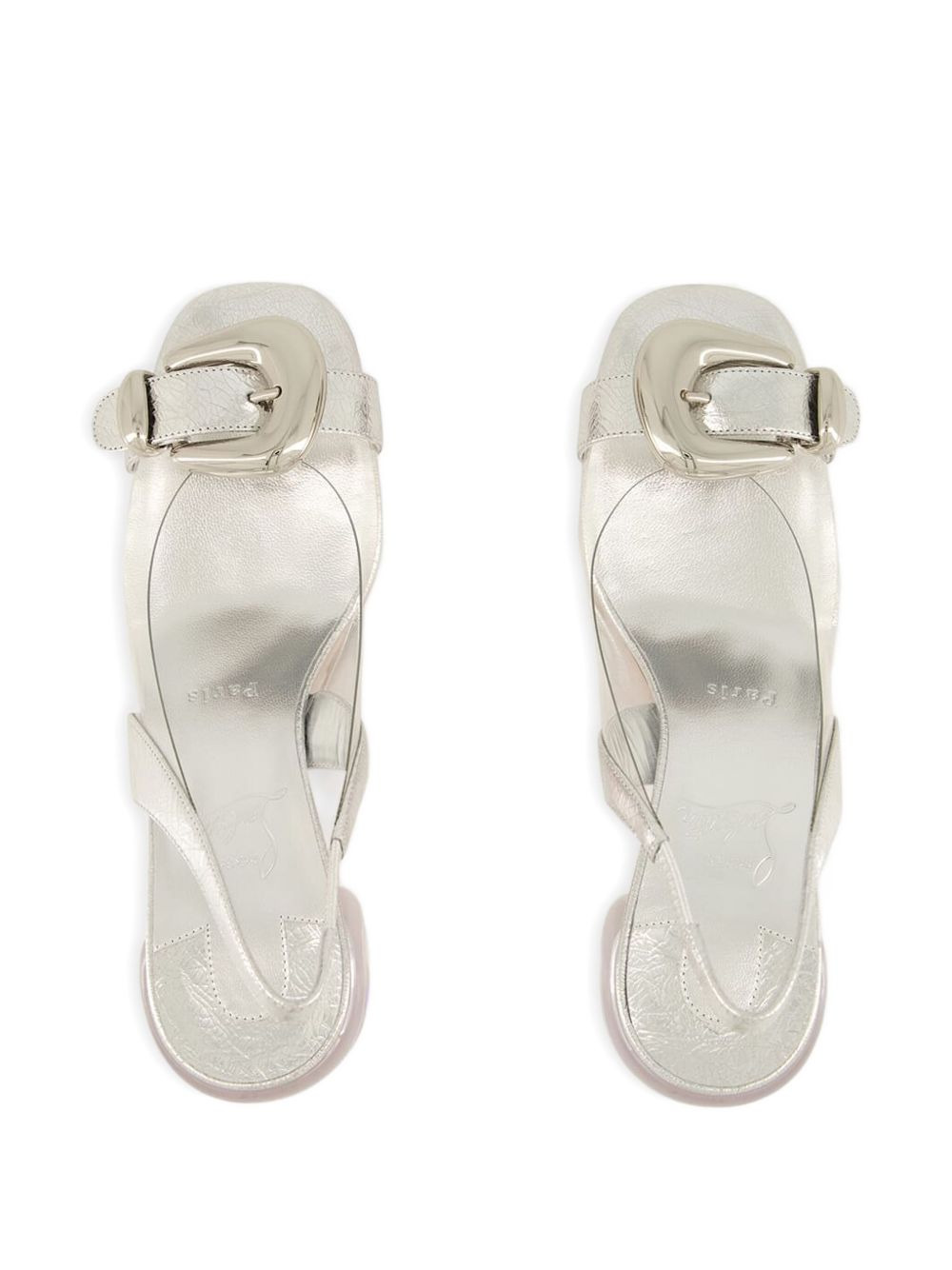 70mm Minny Bubble slingback buckle pumps - 4