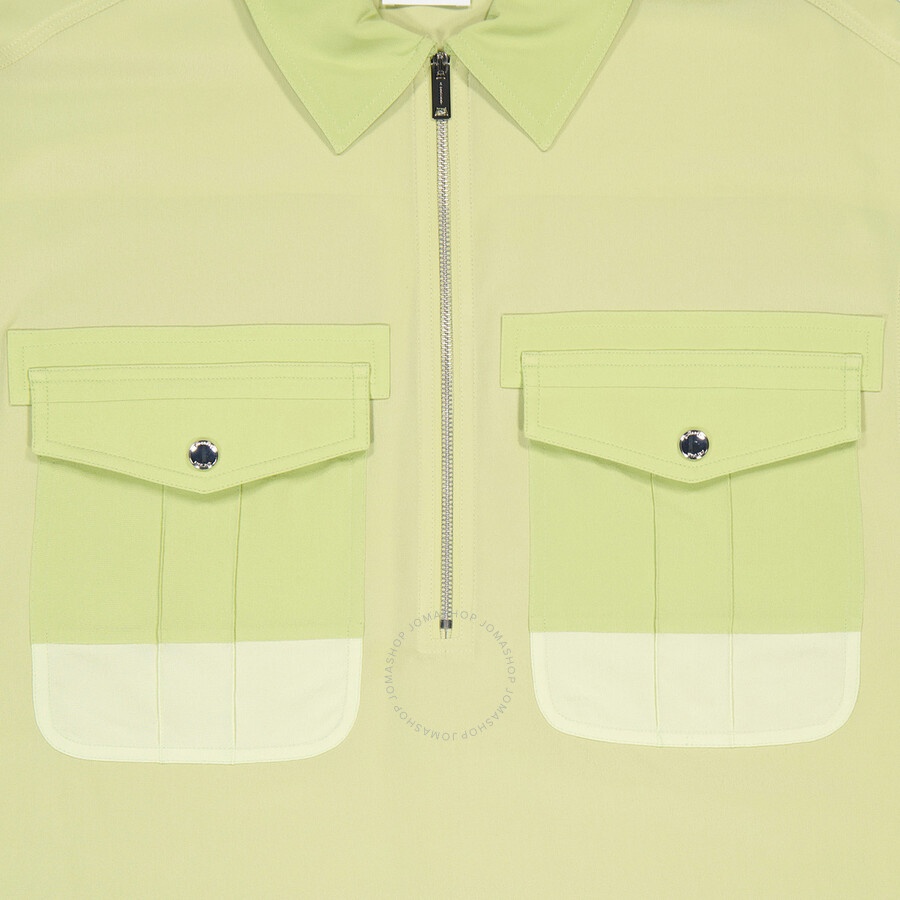 Burberry Ladies Mist Green Ilona Zip-front Silk Bowling Shirt - 2