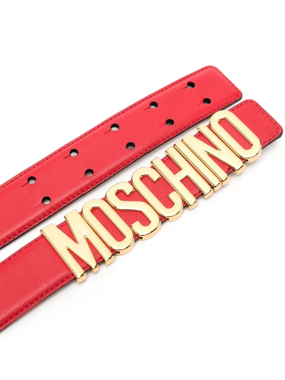 logo-plaque leather belt - 2