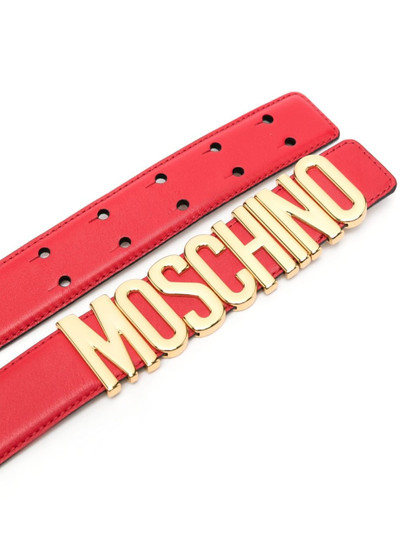 Moschino logo-plaque leather belt outlook