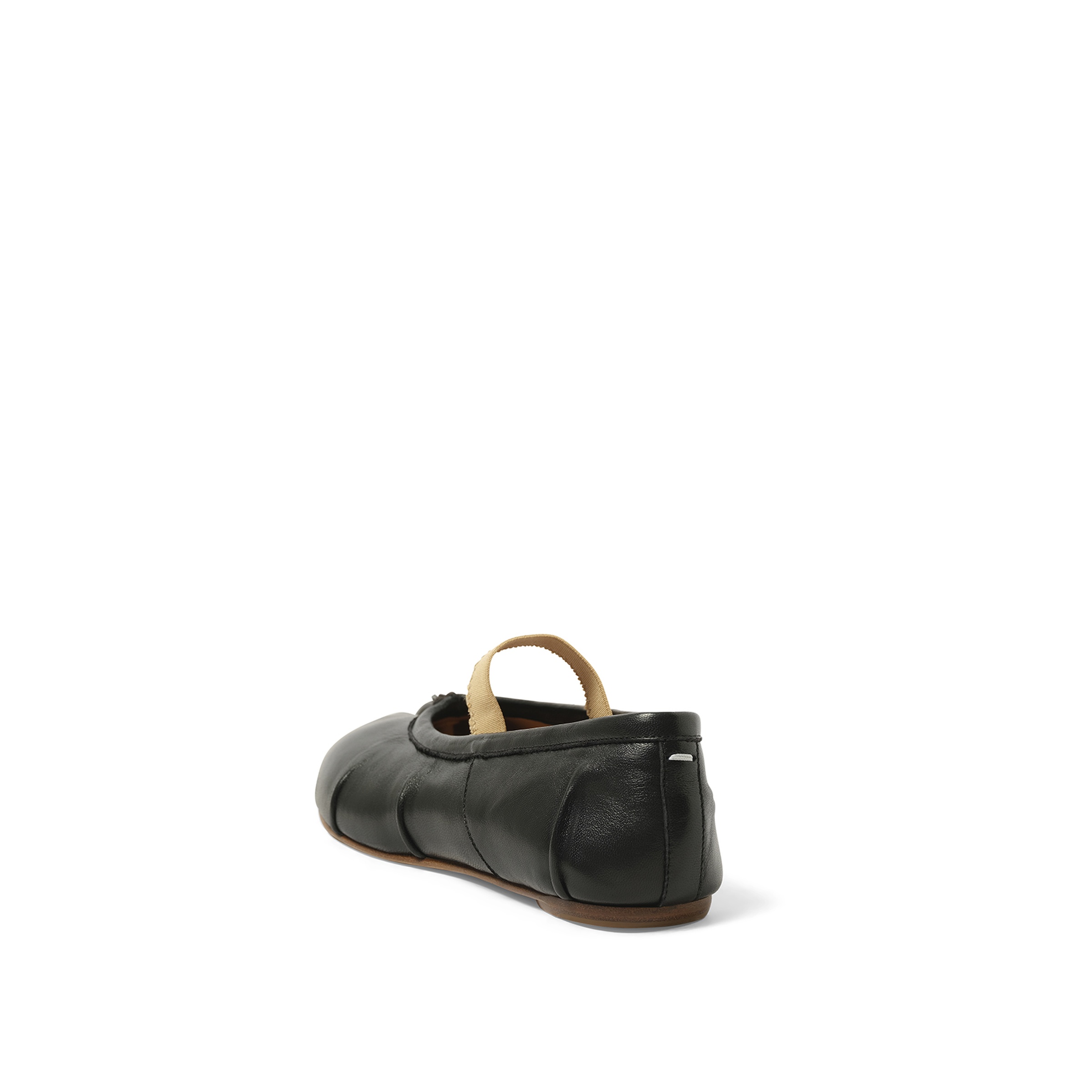 Tabi Ballerina Flat Elastic Band in Black/Nude - 3