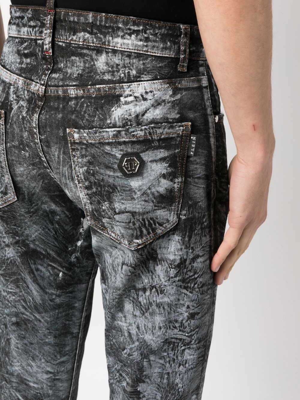 abstract-print straight-leg jeans - 5