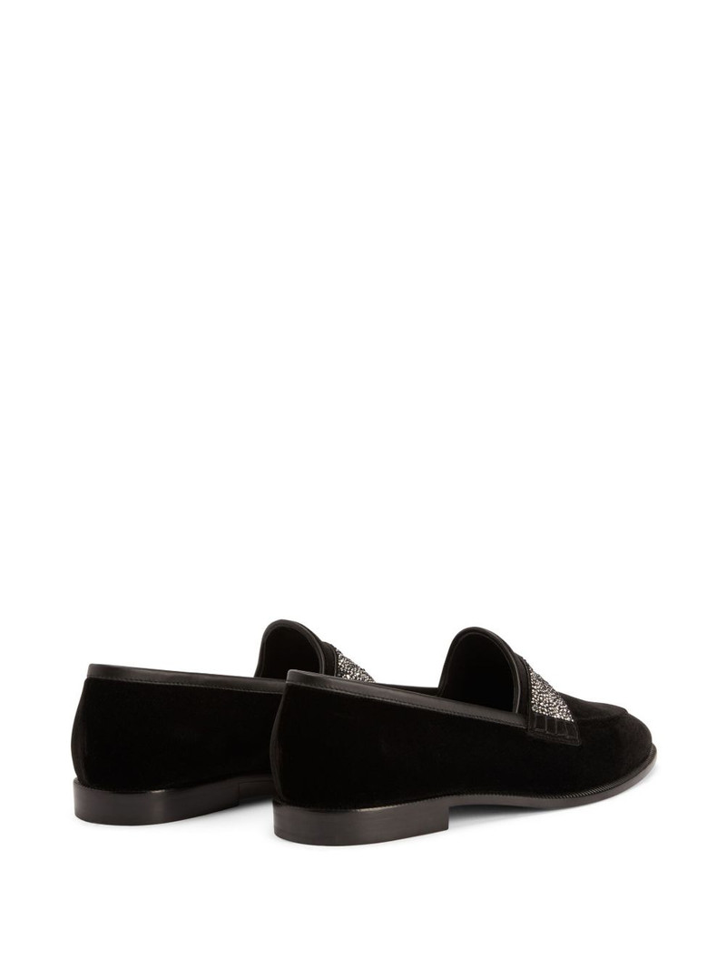 Ermy rhinestone-detail velvet loafers 3